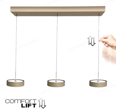 Freelight - Hanglamp Alieno 3 lichts L 90 cm comfortlift beige