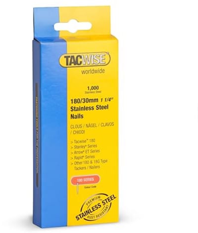Roestvrijstalen 18G Pennagels 180/30 mm - Verpakking van 1000 stuks