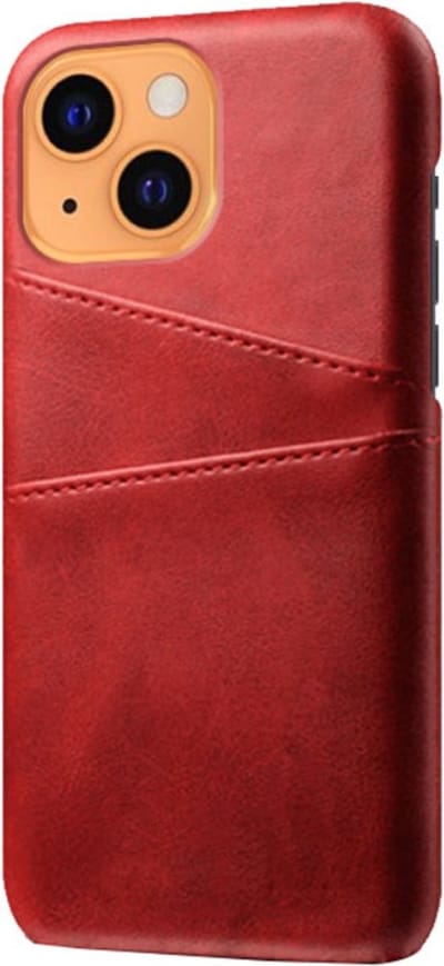 Peachy Duo Cardslot Wallet kunstleer hoesje geschikt voor iPhone 13 - rood