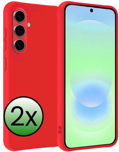 Hoesje 2 Stuks - Geschikt voor Samsung Galaxy A37 - Sterk & Shockproof - Case Siliconen - Back Cover - Telefoon Hoes - Rood