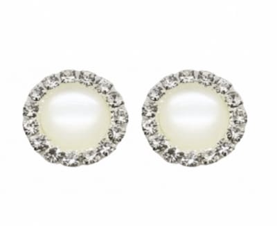 Allergievrije oorbellen-ivoor strass-Charme Bijoux