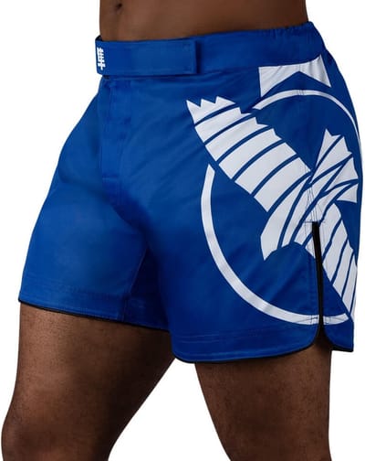 Hayabusa Icon Mid-Length Fight Shorts - Blauw / Wit - Maat M