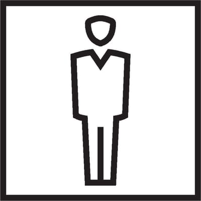 WC heren sticker 100 x 100 mm