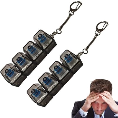 OIMG Keyboard Fidget Toy - 2 stuks - Fidget toys - met LED Licht - Toetsenbord speelgoed - Sleutelhangers - Sensorisch Antistress Speeltje - 4-in-1 Keyboard Fidget Clicker - Mini Mechanisch Keychain - Ontspannend - Stress verlichten - zwart