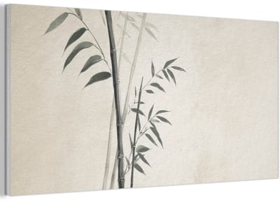 Akoestisch wandpaneel 80x40 cm - Vilt schilderij Japandi - Bamboe - Beige - Akoestische panelen - Geluidsdempende wanddecoratie - Geluidsisolatie woonkamer - Muurdecoratie geluidspanelen
