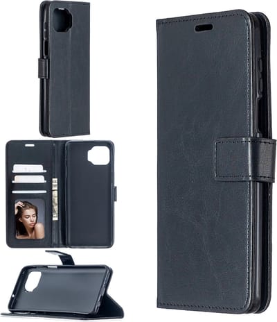 Portemonnee Book Case Hoesje Geschikt voor: Oppo A73 - zwart