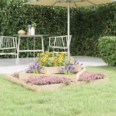 vidaXL - Plantenbak - 112x112x27 - cm - massief - grenenhout