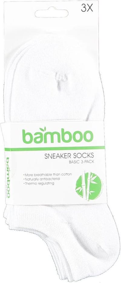 Apollo - 6-Pack - Bamboe Sneakersokken - Vochtabsorberend - Hypoallergeen - Heren / Dames - wit - 43-46 - 121473000