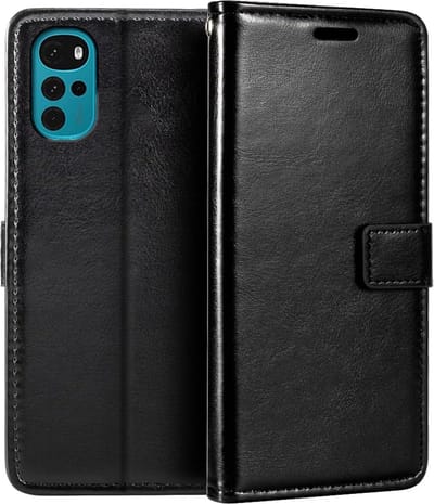 Portemonnee Book Case Hoesje Geschikt voor: Motorola Moto G22 -  zwart