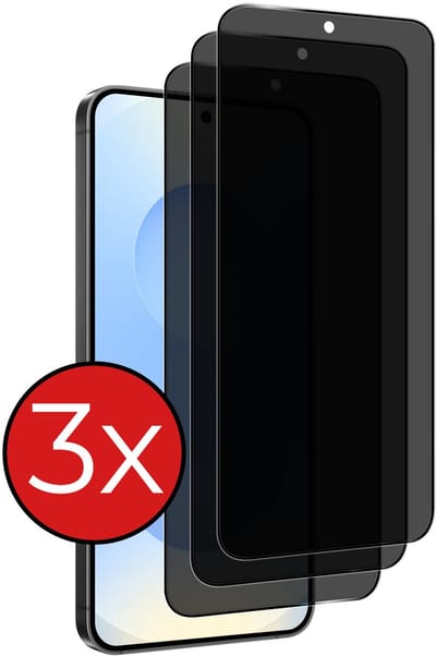 Screenprotector - 3 Stuks - Geschikt voor Samsung Galaxy S25 FE - Privacy Filter - Beschermglas - Gehard Glas - Tempered Glass - Screen Protector