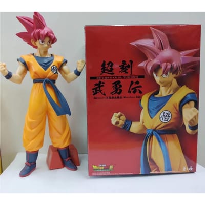Anime Dragon Ball Roodharige Son Goku Film Dragon Ball Super Gegraveerde Krijger Den Super Saiyan God Model Speelgoed Cadeau Actiefiguur No box orange