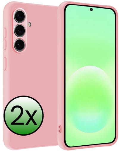 Hoesje 2 Stuks - Geschikt voor Samsung Galaxy A57 - Sterk & Shockproof - Case Siliconen - Back Cover - Telefoon Hoes - Lichtroze