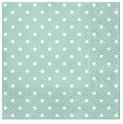 Dekoratief | Pakje 20 servetten 'Dots, mint' 33x33cm | A701612