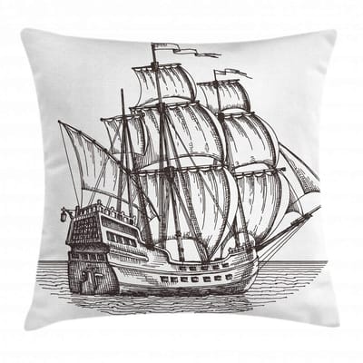 ABAKUHAUS Piraatenschip Kussenhoes – 40x40 cm – Dubbelzijdig bedrukt