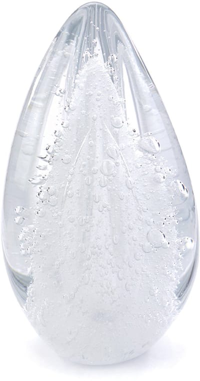 Urn van Glas As-in-glas Mini Glasobject Keepsake Gedenkobject Glasreliek Stone Stardust-line bulb transparant A11STS