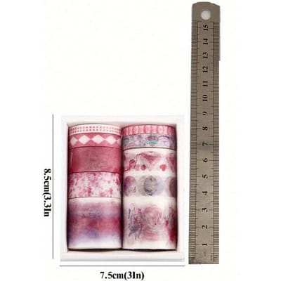 Set de 10 rouleaux de ruban adhésif aléatoire Jolies illustrations Matériaux pour autocollants de bullet journal Frais Retour à l'école one-size multicolore