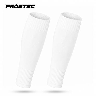 Prostec Voetbalsokken Zonder Voet - Sok Sleeve - Met Grip - 40-46 - Wit