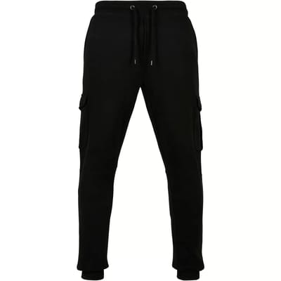 Urban Classics - Fitted Cargo Heren joggingbroek - S - Zwart/Grijs