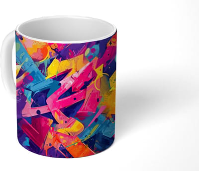 Mok - Koffiemok - Abstract - Vormen - Kleurrijk - Mokken - 350 ML - Beker - Koffiemokken - Theemok