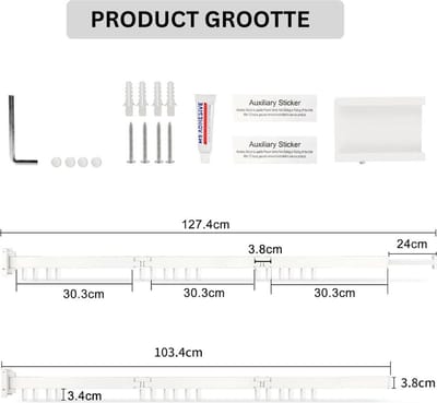 NBAP® Wanddroogrek - Droogrek Inklapbaar - Wasrek - Droogtoren - Droogrekken - Wit