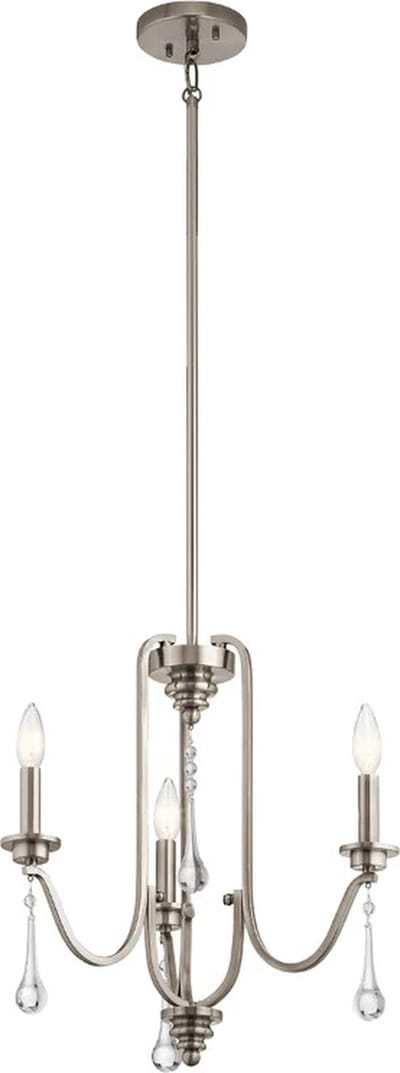 Kichler LED Kroonluchter | 3X E14 Max 60W | Dimbaar | Classic Pewter