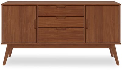 TIVOLI-dressoir van massief hout met 2 deuren en 3 lades – afwerking in kastanje