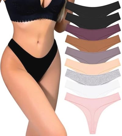 Dames Katoen String Tangas Panty's - Ondergoed Vrouwen 9 Pack