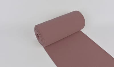 Boordstof Uni Rondgebreid 35 cm per Meter – Oud Roze – Elastische Boordstof voor Mouwen, Hals & Taille
