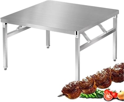 Opvouwbare Werktafel - RVS Tafel - Voorbereiding Keuken - Geen Montage Nodig - 80x62x72cm - Zilverkleurig
