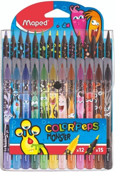 Maped Combopack Monsters 12 Viltstiften+15 Kleurpotloden