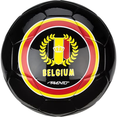 Avento Voetbal Glossy - World Soccer - Zwart/Geel - Maat 5 - ⌀ ca. 22 cm