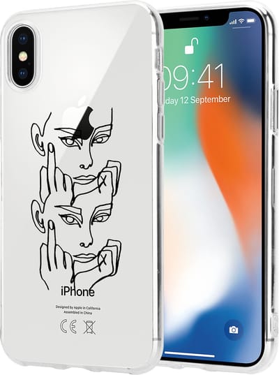 ShieldCase telefoonhoesje geschikt voor Apple iPhone X / Xs hoesje met middelvinger - Siliconen hoesje shockproof case - Middelvinger hoesje - Design Backcover