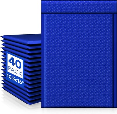 Grote gewatteerde enveloppen 26,7x40,6 cm - 40 stuks zelfsluitende bubble mailers voor verzending