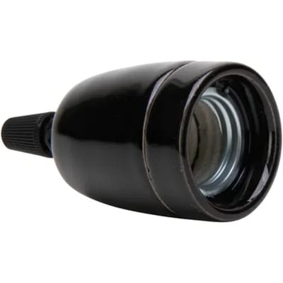 Kopp Lamphouder E27 Porselein Met Trekontlasting Zwart