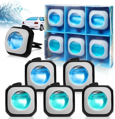 Luchtverfrisser voor auto, interieur geur, geurclips, bestrijdt geuren in de auto, parfum voor auto, zeelucht, 2ml x 6 stuks, nieuwe auto geur