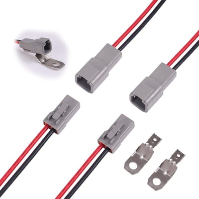 Dailygoody - Waterproof Elektrische Connectoren - 2-Pin Connectoren - 12 AWG Kabel - Waterdicht - LED Verlichting - Geschikt voor Voertuigen - 2 Paar