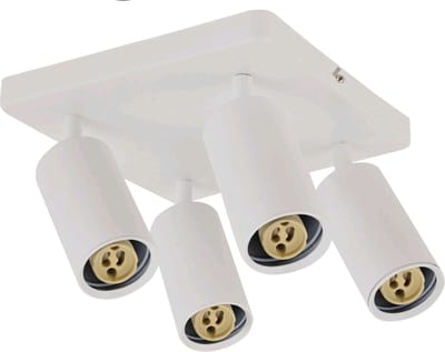 Modern Plafond Spot - Keuken/woonkamer/Slapkamer Lamp - 4 x GU10 Fitting Armatuur - Vierkant - Wit