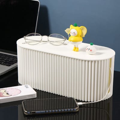 longziming -Kabel Organizer Box – Grote Capaciteit, Duurzaam ABS, Afneembaar Deksel en Isolatie voor Netwerk- en Stroomkabels van PC, TV en Huishoudelijke Apparaten
