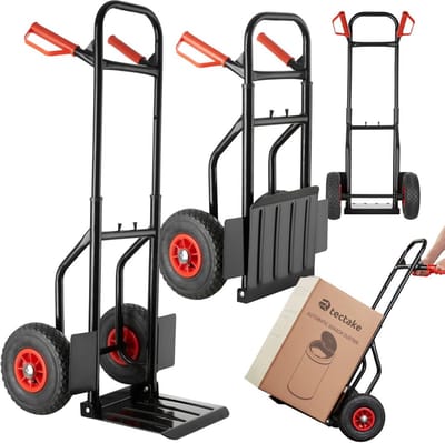 Vouwbare Handtruck met Stalen Frame en Luchtbanden - Tot 100 kg Laadvermogen