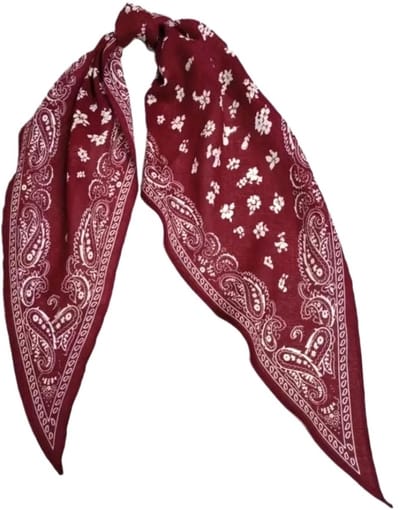 Red scarf with Bandana print - rood sjaaltje - Paisley sjaaltje - Sjaaltje met print - bandana met print - haarband - sjaaltje meerkleurig - bandana - vierkant sjaaltje met print - bandana sjaaltje - mini sjaal - sjaaltje over broek - bandana print