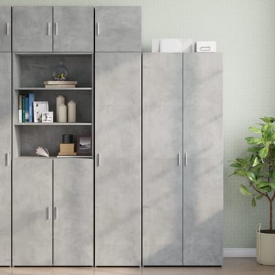 vidaXL - Opbergkast - smal - 40x42,5x225 - cm - bewerkt - hout - betongrijs