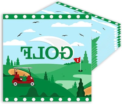 Golfthema Servetten - 20 Stuks 2-laags Diner Servetten met Golfbal Motief, Perfect voor Golf Toernooien en Feestjes, 33 cm