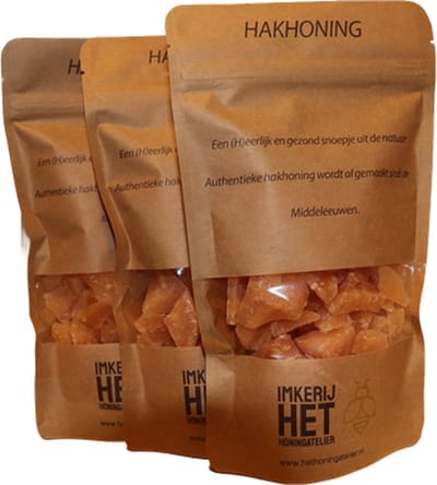 Hakhoning - Sinaasappel - 3 Stazakken - Snoep Lactose - Glutenvrij