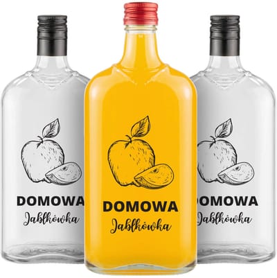 Bimberek KLASYK - Flessen - 500ml - Huisgemaakte Appelwijn - Decoratieve Print