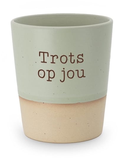 Mok - Beker - Koffie - Trots - Keramiek - lint: "Speciaal voor jou" - Cadeauverpakking