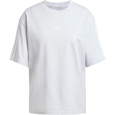 Adidas Essentials 3 Stripes Boyfriend T-shirt Met Korte Mouwen Grijs S Vrouw