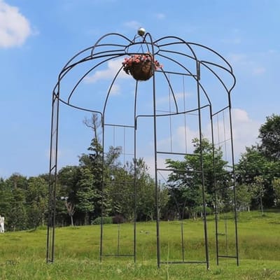 Franse Stijl 4-Zijdige Vogelkooi Tuinhuisje Pergola Paviljoen Boog Prieel Plantenrek voor Buiten