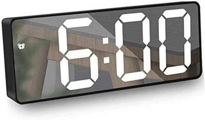 Digitale Spiegelwekker met Snooze en Temperatuurweergave - LED Weergeven voor Slaapkamer en Kantoor - Instelbare Helderheid