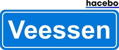 Hacebo - Plaatsnaam Sticker - 29x10 CM - Veessen sticker - Verkeersborden sticker - grappige cadeaus - Veessen