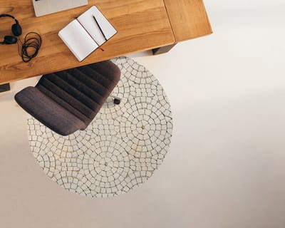 Coloray Vloerbeschermer - Zandstenen kubus Stoel Mat - 100x100 cm - Grijs Bureau Stoel Mat - Vloerbeschermer PVC - Mótif Bureaustoelmat - Ronde Mat - Texturen Thema